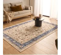 Tapis Salon - Nazar Rugs - Ottoman - Doux et Moelleux - Poils Court - Oriental - Bleu - 240x340 cm