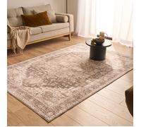 Tapis Salon - Nazar Rugs - Ottoman - Doux et Moelleux - Poils Court - Vintage - Beige - 240x340 cm