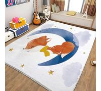 Tapis Salon Renard de Dessin animé Chambre Moderne Tapis pour Enfant Chambre, Bébé, Fille et Garçon - Moquette pour Chambre et Salon 120 x 170cm