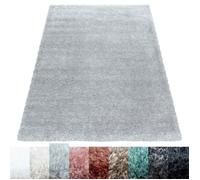 Tapis Salon Shaggy - Annette - 200 cm Rond Ø - Argent - 100% Polypropylène - SIMPEX