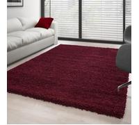 Tapis Salon Shaggy - CARPETTEX - Rouge - 80 x 150 cm - 100% Polypropylène