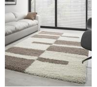 Tapis Salon Shaggy - Hugo - Beige - 280 x 370 cm - 100% Polypropylène - CARPETTEX