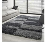 Tapis Salon Shaggy - Hugo - Gris - 200 x 290 cm - 100% Polypropylène - CARPETTEX