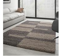 Tapis Salon Shaggy - Hugo - Taupe - 280 x 370 cm - 100% Polypropylène - CARPETTEX