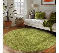 Tapis Salon Shaggy - Mylan - Vert - 200 cm Rond - 100% Polypropylène - CARPETTEX
