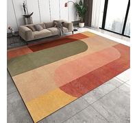Tapis Salon, Tapis Chambre, Tapis Doux Chambre, Tapis 3D, Tapis Rectangulaire, Tapis Géométrie Rétro Rose Orange en Forme De U Grand Tapis, Tapis pour Enfants, Tapis De Couloir 140 X 200 Cm