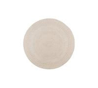 Tapis Sao Tressé Rond en plastique recyclé Sable 120cm