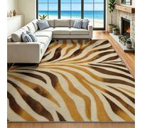 Tapis Sauvage Moderne pour Salon Salle à manger Chambre à coucher, Tapis Poil Ras Fausse Fourrure Texture Doux antidérapant, Decoration Maison Grand Interieur Moquette ( Multicolore, 120 x 160 cm )
