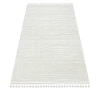 Tapis SEVILLA AC53B rayures blanc Franges berbère marocain shaggy 120x170 cm