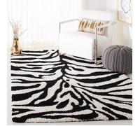 Tapis Shag Florida Safavieh 122x122 cm Ivoire et Noir
