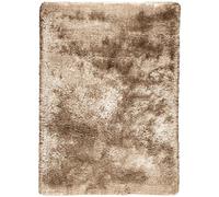 Tapis shaggy 200x300 rectangle fait main noisette motif uni ADORE 2
