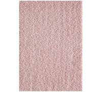Tapis shaggy 60x110 rectangle tissé rose clair motif uni SG LOCA