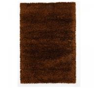 Tapis shaggy 90x160 rectangle fait main marron motif uni MALAIDORY