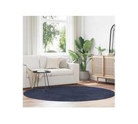 vidaXL Tapis Shaggy Navarra - à poils longs - Polyester - Bleu marine 200x200 cm