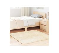 Tapis shaggy à poils longs crème 120x120 cm polyester, tapis, tapis de chambre, tapis moderne, tapis de salon, tapis 4102863