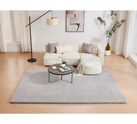 Tapis shaggy à poils longs effet fourrure - 200 x 290 cm - Gris - BUNNY