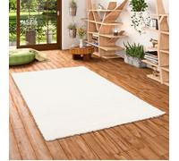Tapis Shaggy à poils longs - PERGAMON - Aloha - Blanc - 140x200 cm