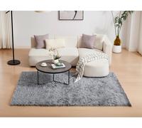 Tapis shaggy à poils longs ultra doux - 200 x 290 cm - Gris - DOLCE