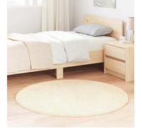 Tapis Shaggy à poils longs - vidaxl - NAVARRA - Crème - 120x120 cm - Polyester - Hauteur des poils 3,5 cm - Ronde