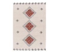 Tapis Shaggy Doux Et Moelleux À Poils Longs Tessera Rouge Naturel 200X290