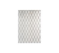 Tapis Shaggy Géométrique "Vivica" Blanc & Taupe 80 x 150 cm