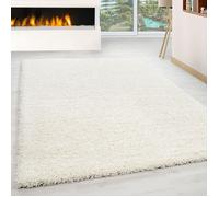 Tapis Shaggy - NAZAR RUGS - OTTAWA - Crème - 240x340 cm - Poils Longs