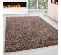 Tapis Shaggy - NAZAR RUGS - OTTAWA - Mocca - Rond - D 160 cm