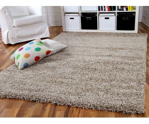 Tapis Shaggy - PERGAMON - Aloha - Beige - 160x230 cm - Poils longs et doux