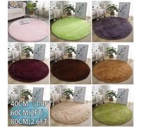 Tapis shaggy rond super doux pour la maison, 40/60/80cm, 1 pièce, multicolores au choix, pour la décoration de la maison, salon, chambre à coucher Dark Green