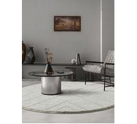 Tapis Shaggy Rond - THE CARPET - Bahar - Crème - 120 cm - Doux et Insonorisé