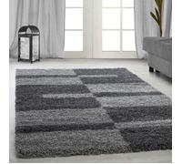 Tapis Shaggy Salon - BRIGITTE - Gris - 120 x 170 cm - 100% Polypropylène - SIMPEX