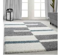 Tapis Shaggy Salon - BRIGITTE - Turquoise - 280 x 370 cm - 100% Polypropylène - SIMPEX