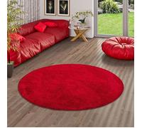 Tapis Shaggy - SNAPSTYLE - Cottage - Rond - Rouge - 160 cm