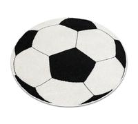 Tapis SILVER cercle PIŁKA football noir - blanc cercle 120 cm