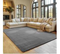 SIMPEX Tapis Gris 140x200 cm Tapis à Poils Courts Lavable, Antidérapant et Doux, Design Monochrome Moderne pour Salon, Chambre, Cuisine et Chambre d'enfant