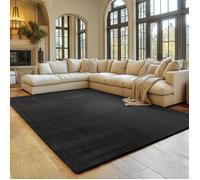Tapis SIMPEX 160x220 cm Poils Courts Lavable, Doucement Antidérapant et Design Moderne pour Salon, Chambre, Noir