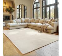 Tapis SIMPEX 160x220 cm Poils Courts Lavable, Doucement Antidérapant et Design Moderne pour Salon, Chambre, Crème