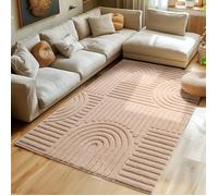 Tapis - SIMPEX - 200 x 290 cm - Style scandinave - Design 3D - Couleur rose