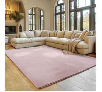 SIMPEX Tapis Rose 240x340 cm Tapis à Poils Courts Lavable, Antidérapant et Doux, Design Monochrome Moderne pour Salon, Chambre, Cuisine et Chambre d'enfant