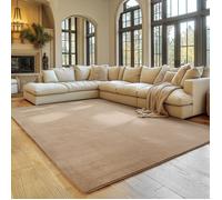 Tapis SIMPEX 240x340 cm Poils Courts Lavable, Doucement Antidérapant et Design Moderne pour Salon, Chambre, Beige
