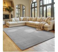 Tapis SIMPEX 240x340 cm Poils Courts Lavable, Doucement Antidérapant et Design Moderne pour Salon, Chambre, Argent