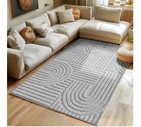 Tapis - SIMPEX - 240x340 cm - Style Scandinave - Couleur Argent - Design 3D