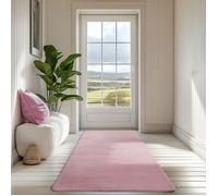 SIMPEX Tapis Runner Rose 60x100 cm Tapis à Poils Courts Lavable, Antidérapant et Doux, Design Monochrome Moderne pour Chambre, Cuisine et Couloir