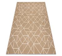 Tapis sisal FLAT 48959265 Géométrique ficelle beige naturel 140x200 cm