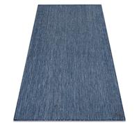 Tapis SIZAL SION A5165A Mélange tissé à plat bleu foncé 240x330 cm