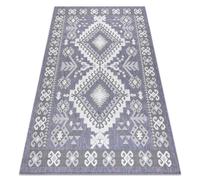 Tapis SIZAL SION aztèque 3007 tissé à plat bleu / rose / ecru 120x170 cm