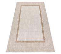Tapis SIZAL SION Cadre 21782 tissé à plat ecru / beige 140x190 cm