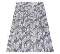 Tapis SIZAL SION Chevrons 22180 tissé à plat ecru / bleu / rose 80x150 cm