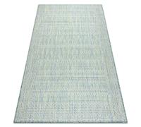Tapis SIZAL SION Diamants 22184 tissé à plat vert / bleu / ecru 200x290 cm