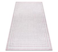 Tapis SIZAL SION labyrinthe 22376 tissé à plat rose / ecru 200x290 cm